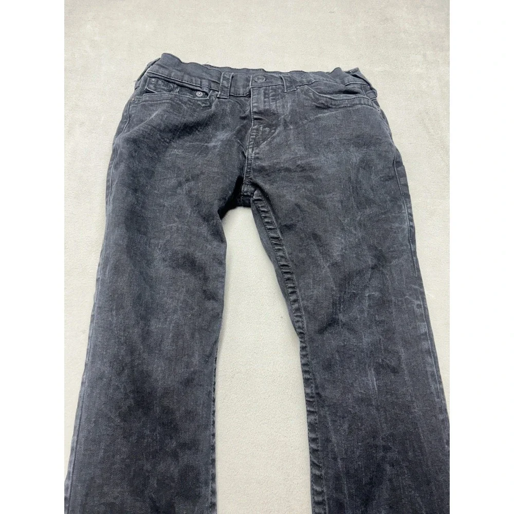 True Religion Rocco Relaxed Skinny Jeans Mens 33 Faded Black Flap Pocket Denim